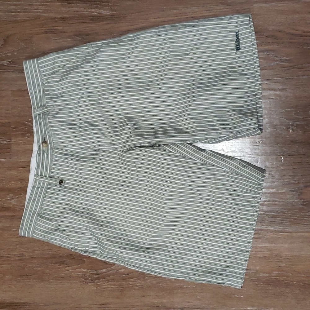 (34W) Wilson Men's Striped Flat Front Casual Shorts Vacation Leisure Travel